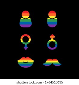 Non-binary or LGBT sign and icon.