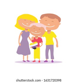 Non-binary person isolated on white background. Happy family. Flat design. Vector illustration. Design element for leaflet, booklet, banner.