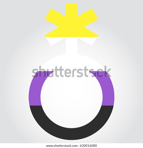 Nonbinary Pride Flag Form Nonbinary Symbol Vector De Stock Libre De Regalías 620016080