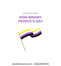 Non-Binary pride flag. Happy Non-Binary Awareness Week. Template for background, banner, card, poster. Vector illustration.