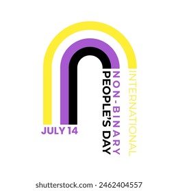 Non-Binary pride flag. Happy Non-Binary Awareness Week. Template for background, banner, card, poster. Vector illustration.