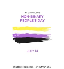 Non-Binary pride flag. Happy Non-Binary Awareness Week. Template for background, banner, card, poster. Vector illustration.