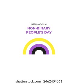 Non-Binary pride flag. Happy Non-Binary Awareness Week. Template for background, banner, card, poster. Vector illustration.