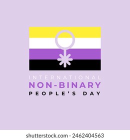 Non-Binary pride flag. Happy Non-Binary Awareness Week. Template for background, banner, card, poster. Vector illustration.