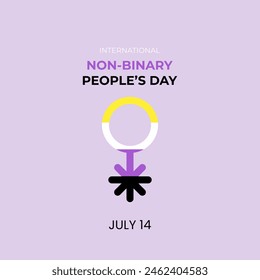 Non-Binary pride flag. Happy Non-Binary Awareness Week. Template for background, banner, card, poster. Vector illustration.