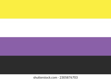 Non-Binary pride flag, LGBTQ symbol.