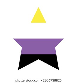 Non-Binary pride flag, LGBTQ symbol.