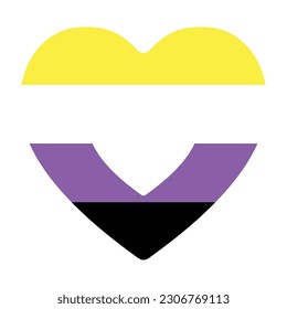 Non-Binary pride flag, LGBTQ symbol.