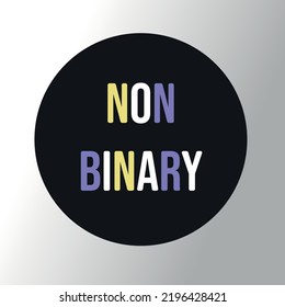 Non-binary sign with the colors of the flag in a black circle