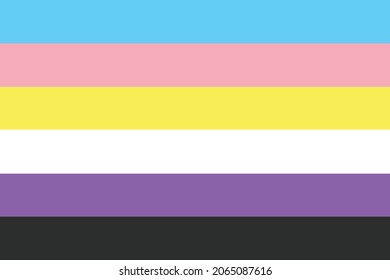 The Nonbinary Trans Flag. Nonbinaryflux. Transgender  Sexual Identity Pride LGBT Flag Icon, Human LBGTQIA Rights Awareness And Tolerance. Template For Background, Banner, Article Website. Vector EPS10