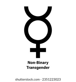 Non-Binary transgender. Symbol icon. Gender icon. vector sign isolated on a white background illustration for graphic and web design.