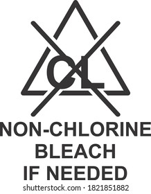 NON-CHLORINE BLEACH IF NEEDED ICON, SIGN AND SYMBOL VECTOR.