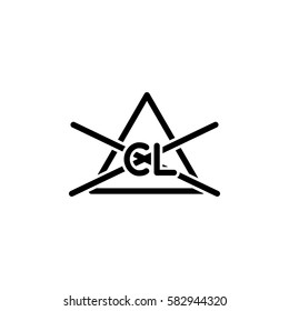non-chlorine bleach washing laundry symbol line icon black on white