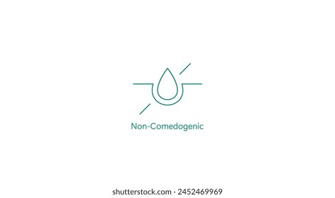 Non-Comedogenic Icon: Clear Skin Safe Vector Design