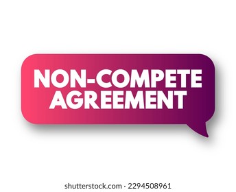 Non-compete Agreement - contract where an employee agrees not to compete with an employer after the employment period is over, text concept background