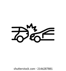 Non-Compliance With Distance Icon. Auto Accident. Vector sign in simple style isolated on white background.