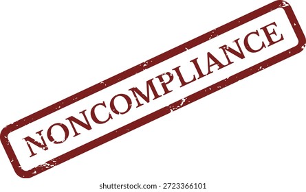 Vector de sello de goma de incumplimiento: etiqueta de advertencia legal de Grunge rojo