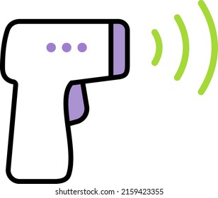 Ilustración vectorial aislada por termómetro no de contacto.
