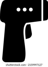 Non-contact thermometer isolated vector silhouette.