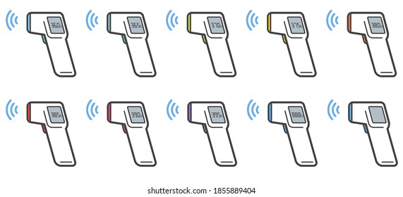 Non-contact thermometer set with numerical values (Celsius) / With Lines