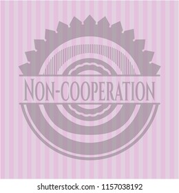 Non-cooperation badge with pink background