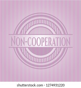 Non-cooperation badge with pink background