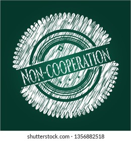 Non-cooperation chalkboard emblem