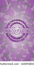 Non-cooperation pink and purple on camouflage texture. Vector Illustration. Detailed.