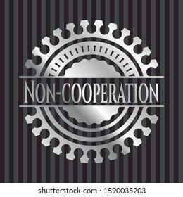 Non-cooperation silver badge or emblem. Vector Illustration. Mosaic.