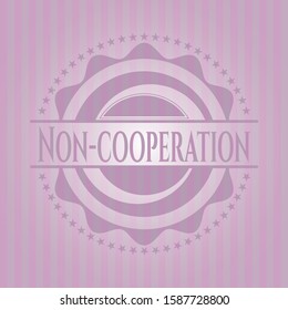 Non-cooperation vintage pink emblem. Vector Illustration. Detailed.