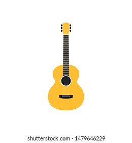 non-cutaway acoustic guitar on white background