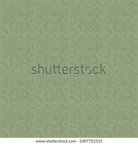 a nondescript green pattern with eyes and all sorts of little things for screensavers, albums, covers, backgrounds, cards, posters, gift wrapping, print, websites,