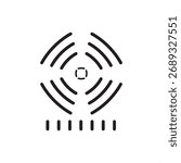 Non-destructive testing icon representing inspection, flaw detection, and material evaluation for industrial quality assurance, safety, and maintenance in manufacturing and engineering systems.