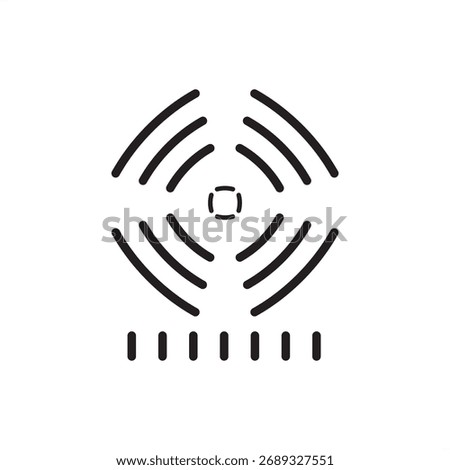 Non-destructive testing icon representing inspection, flaw detection, and material evaluation for industrial quality assurance, safety, and maintenance in manufacturing and engineering systems.