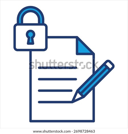 Non-Disclosure Agreement Blue Icon Vector Illustration