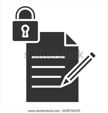 Non-Disclosure Agreement Glyph Icon Vector Illustration
