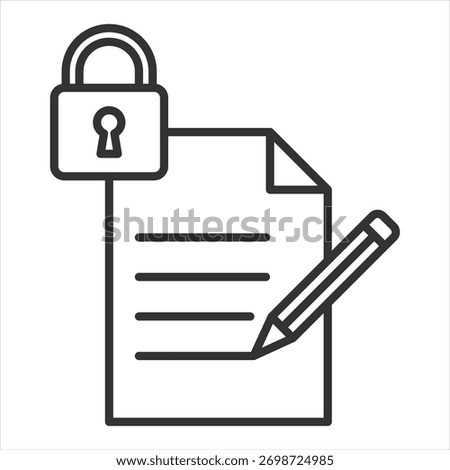 Non-Disclosure Agreement Outline Icon Vector Illustration