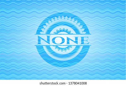 None light blue water style badge.