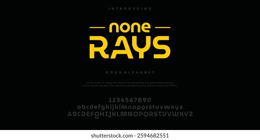 none RAYS Modern minimal abstract alphabet fonts. Typography creative font. vector illustration