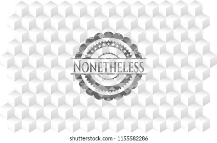 Nonetheless grey emblem with cube white background