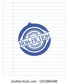 Non-fiction drawn with pen. Blue ink. Vector Illustration. Detailed.