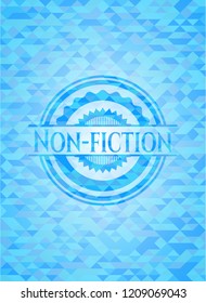 Non-fiction sky blue emblem with triangle mosaic background