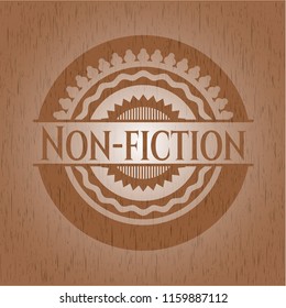Non-fiction vintage wood emblem