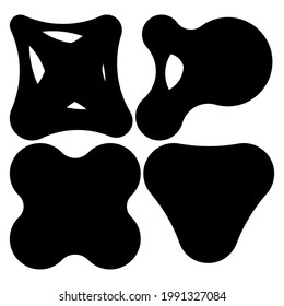 Nonfigural abstract design elements, blobs, splotches