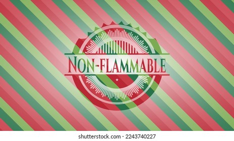 Non-flammable christmas badge. Vector Illustration. Detailed. 