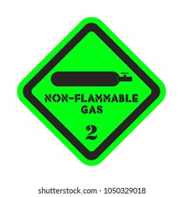 non-flammable and non- toxic gas vector sticker on the green background