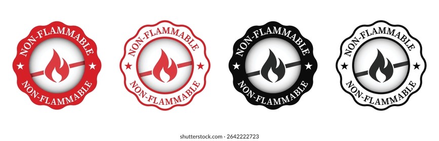 Non-Flammable Safety Label Icons Collection