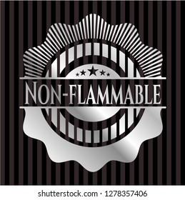 Non-flammable silver shiny badge