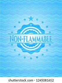 Non-flammable water wavec oncept emblem.