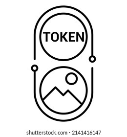 Non-fungible token. Convert image to NFT. Vector icon for graphical user interface.